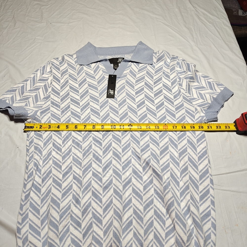 J. Ferrar Johnny Collar Mens Short Sleeve Polo Sweater NWT Size M - Picture 5 of 7